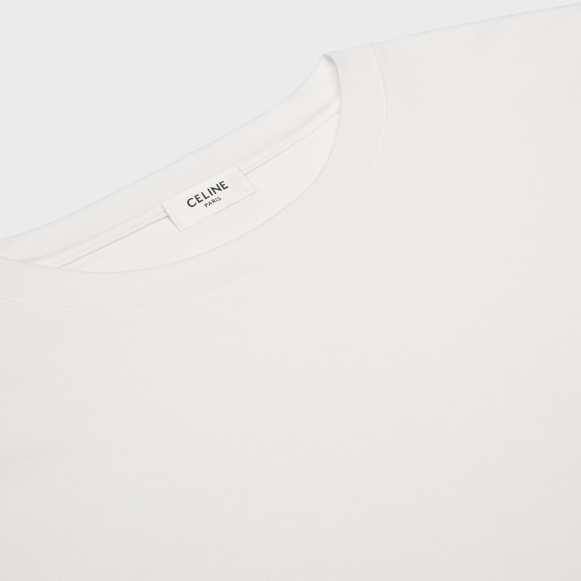 Celine T-shirt With Round Neck And Short Sleeves In White