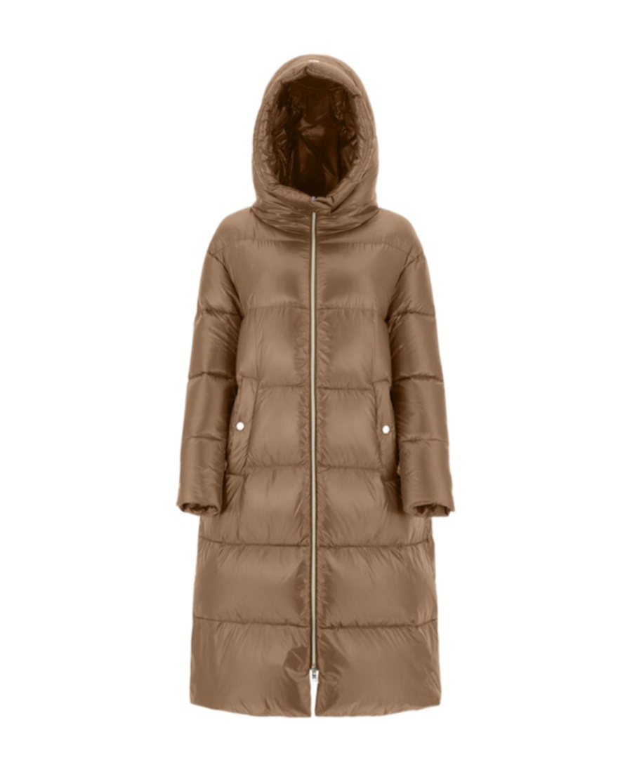 Herno Padded Hooded Coat In Brown