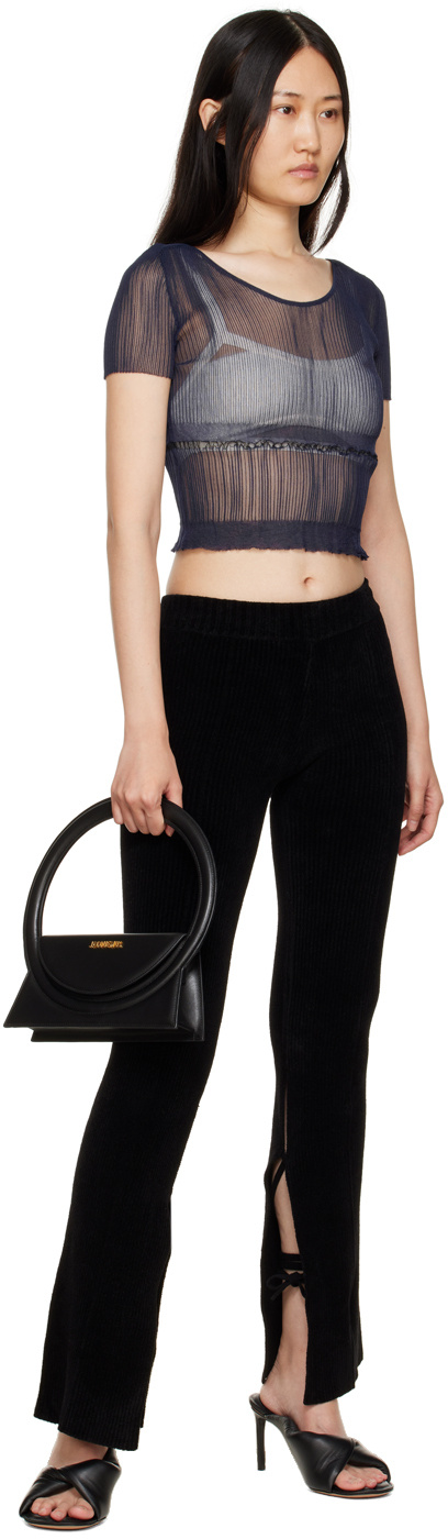 Jacquemus La Maille Sognu Crop T-shirt In Black