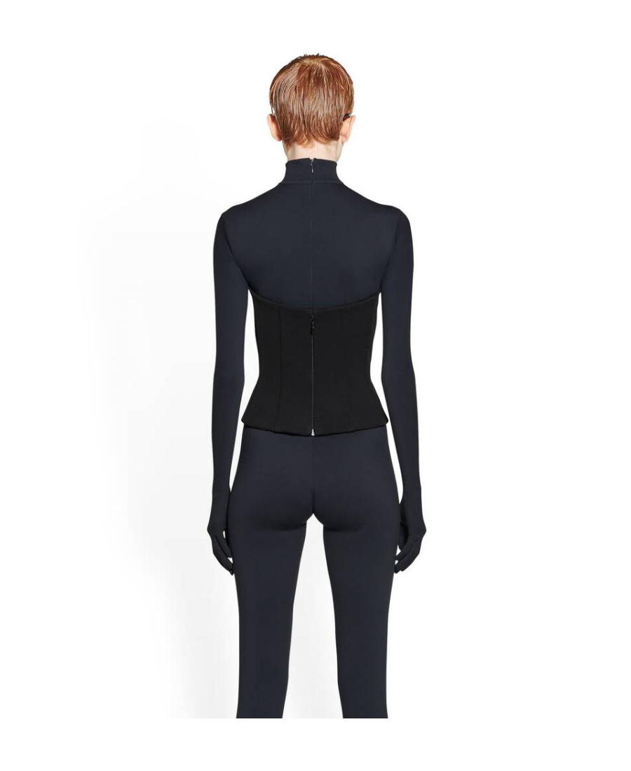 Balenciaga Boned Corset Top In Black