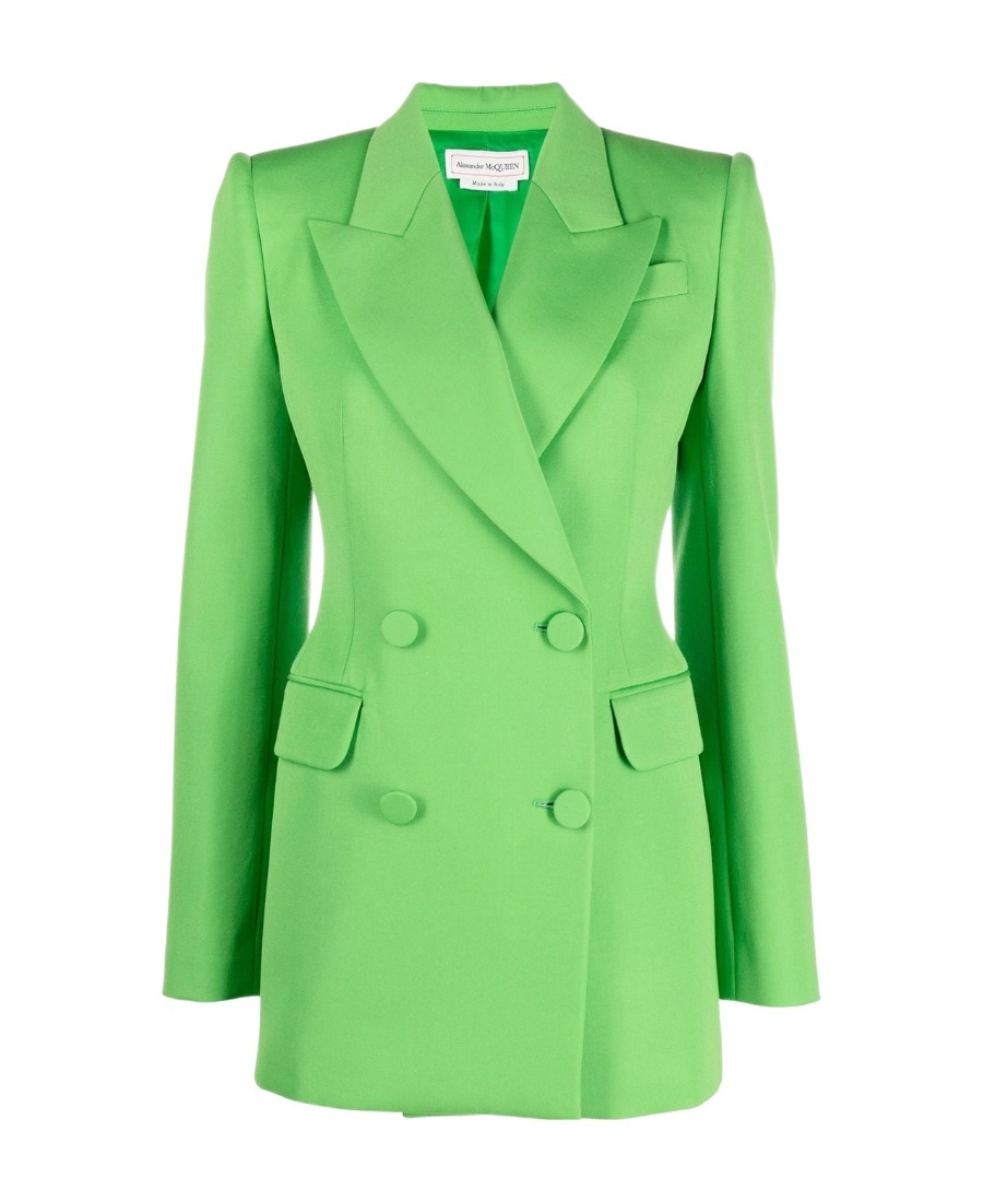 Alexander Mcqueen Peak-lapel Double-breasted Blazer In Green