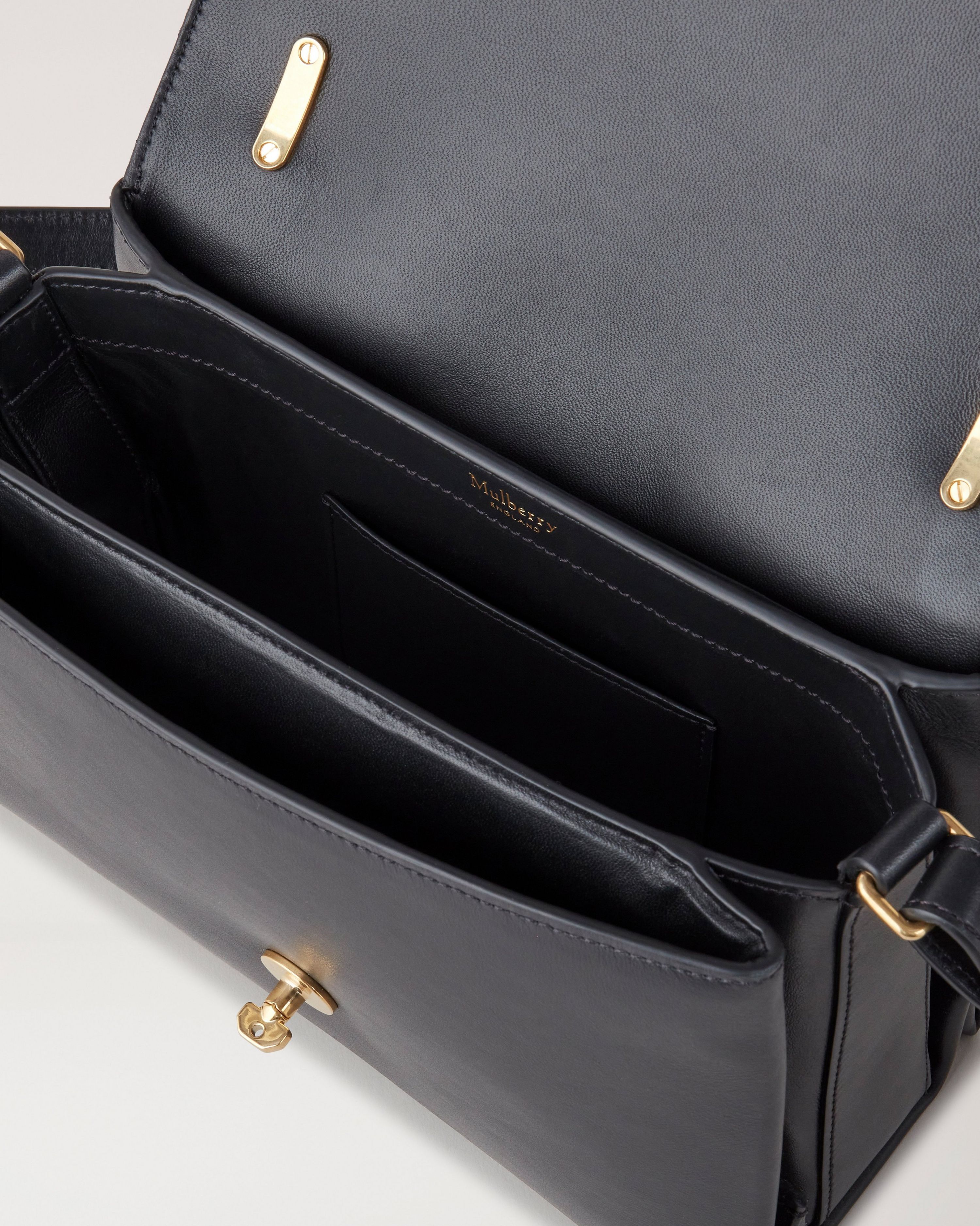 Mulberry Leather Lana Top-handle Bag In Black
