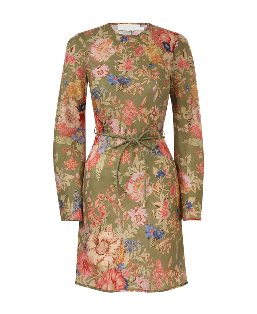 knee length dresses for ladies Illustration Belted Mini Dress main image 0