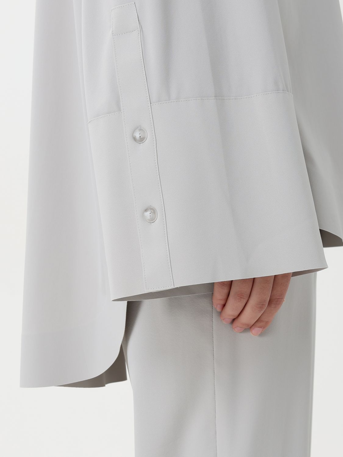 Max Mara Lapel Long Sleeve Shirt In White