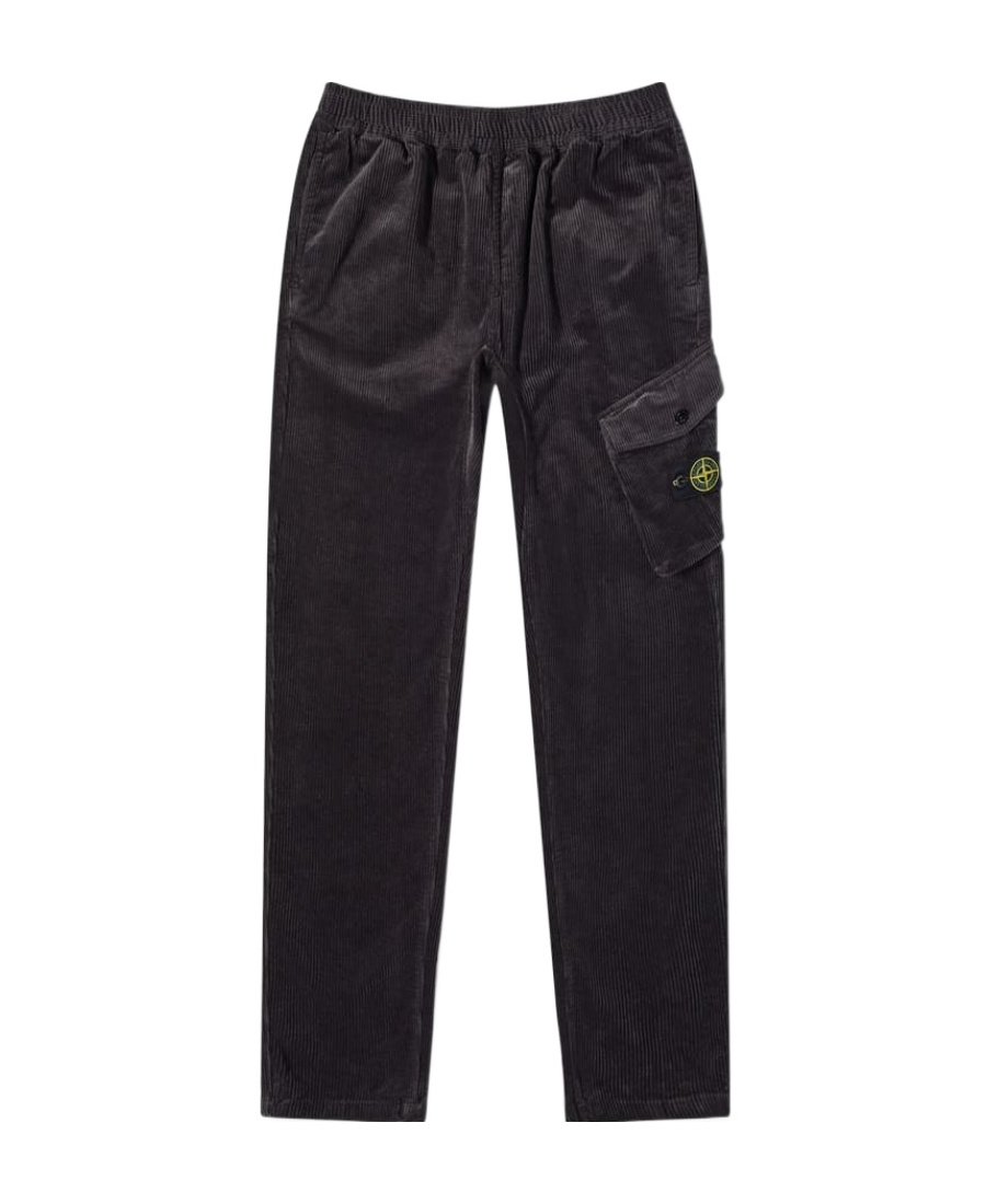 Stone Island Elastic Waist Casual Pants In Charcoal-grey