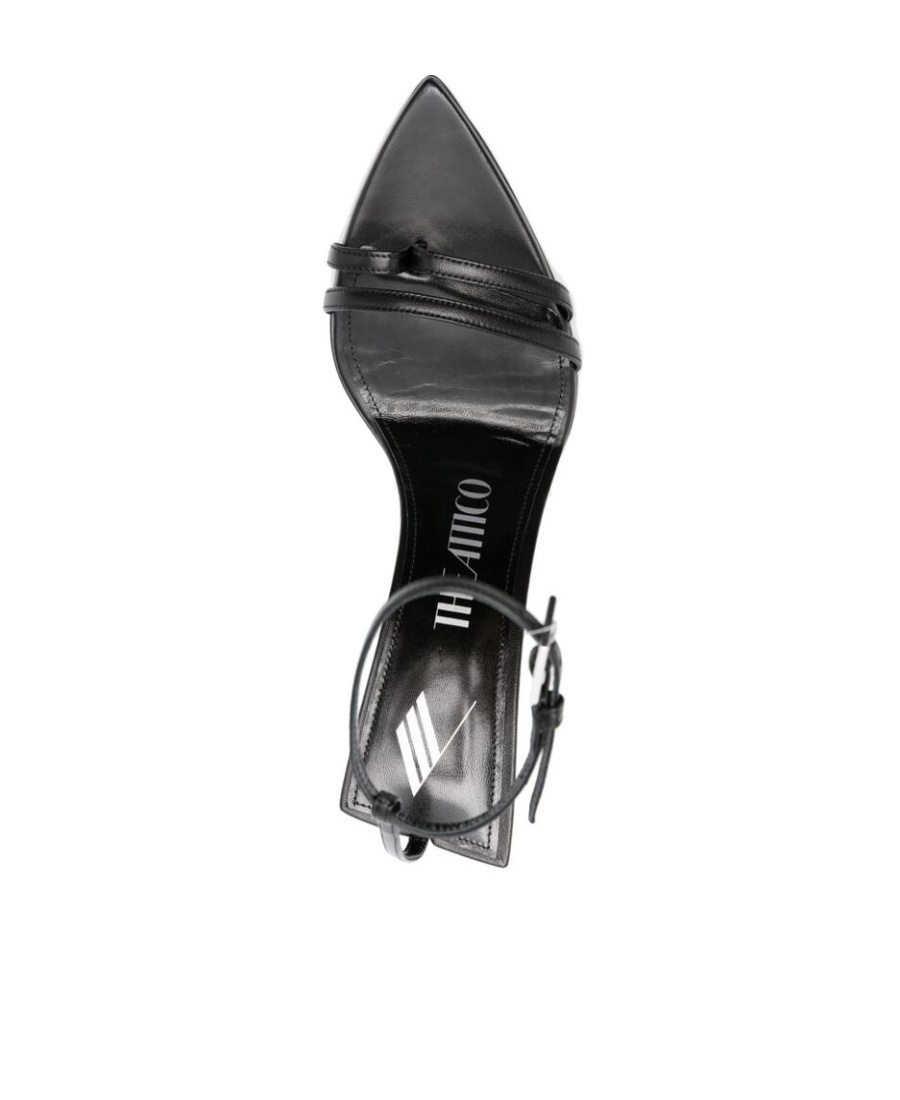 Attico 95mm Ankle-strap Pointed-toe Sandals In Black