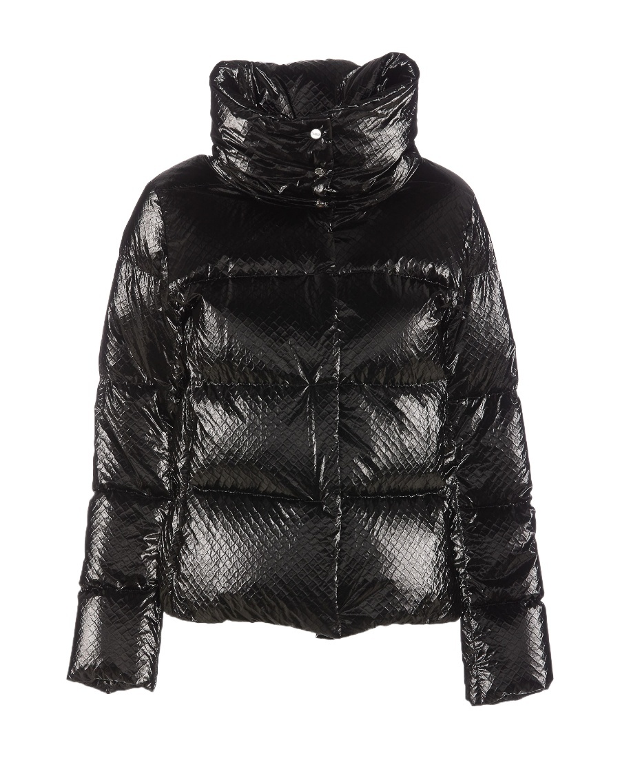 Herno Snakeskin-effect Padded Jacket In Black