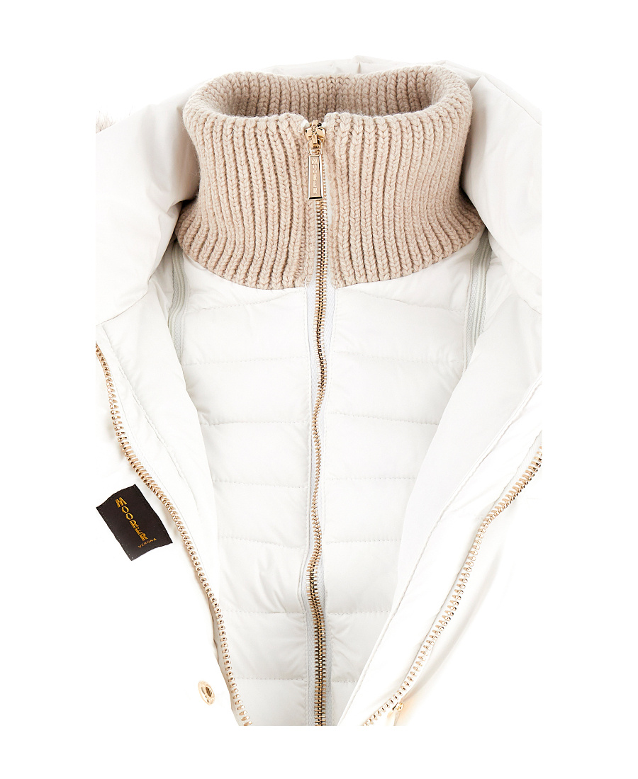 Moorer Long-sleeved Hooded Down Jacket In White