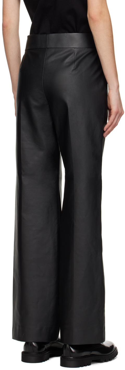 The Row Mid-rise-hose Baer Aus Leder In Black