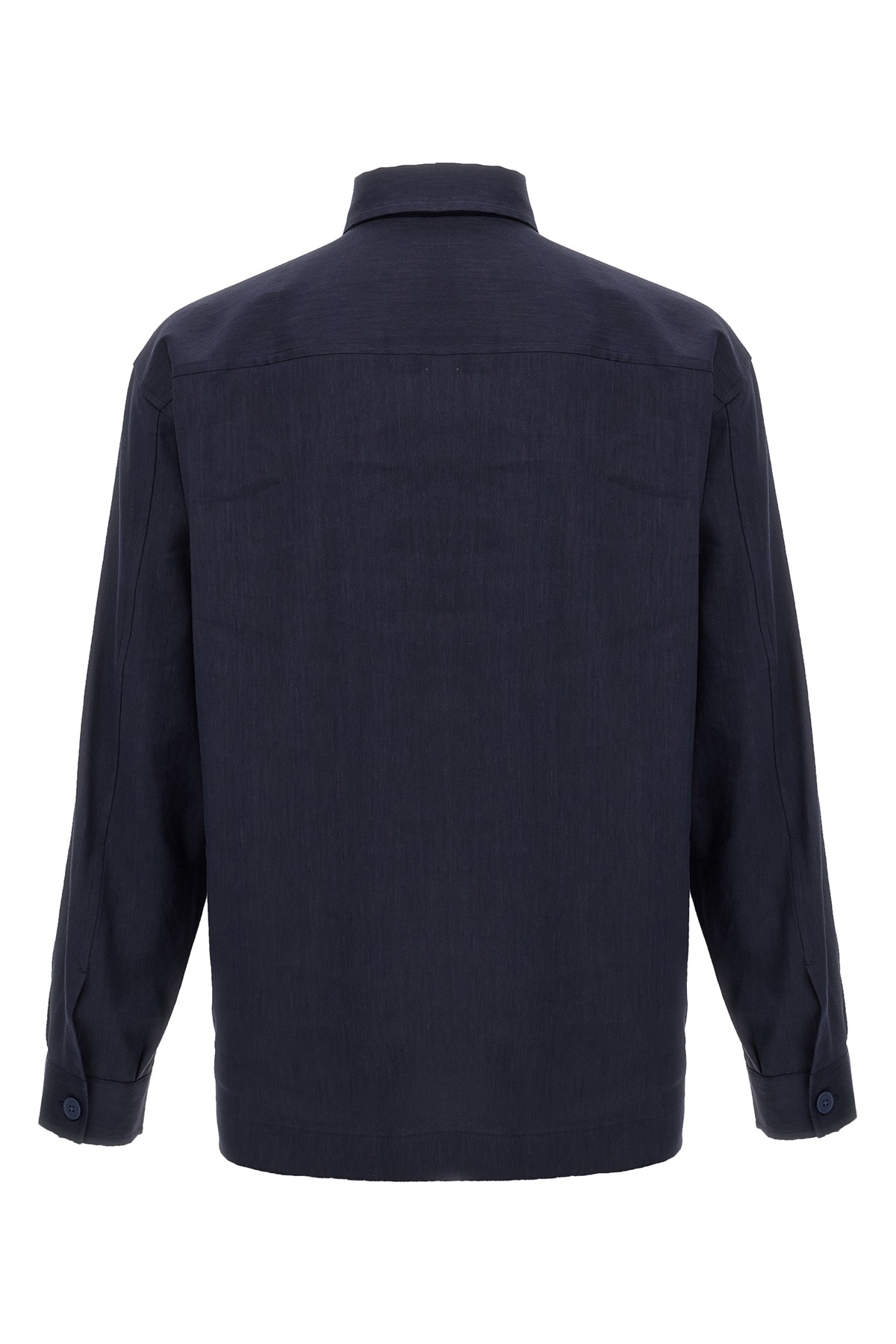 Hugo Boss Relaxed-fit Shirt In An Italian-made Linen Blend In Blue