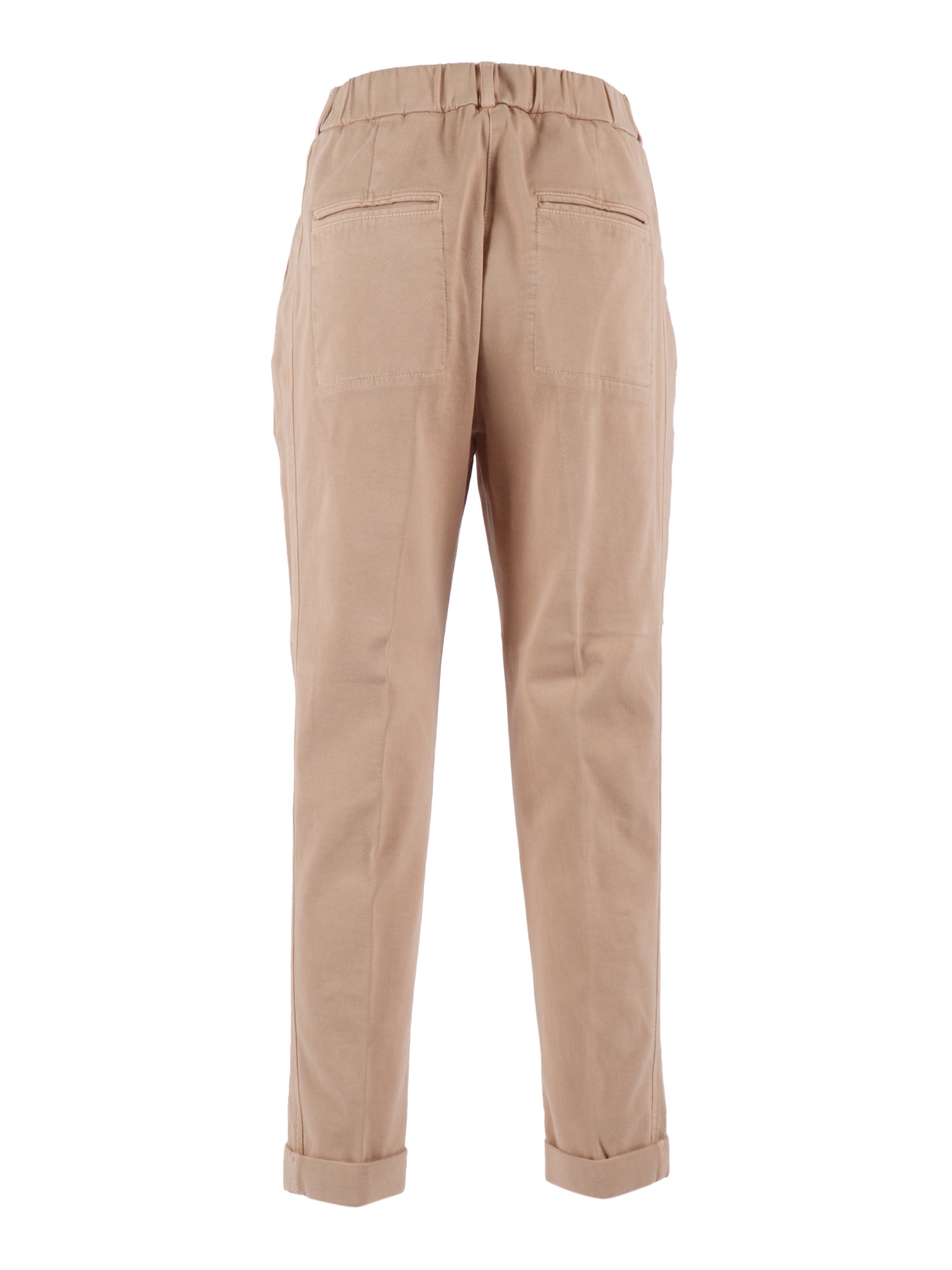 Peserico Cuffed Trousers With Front Pleats In Neutral