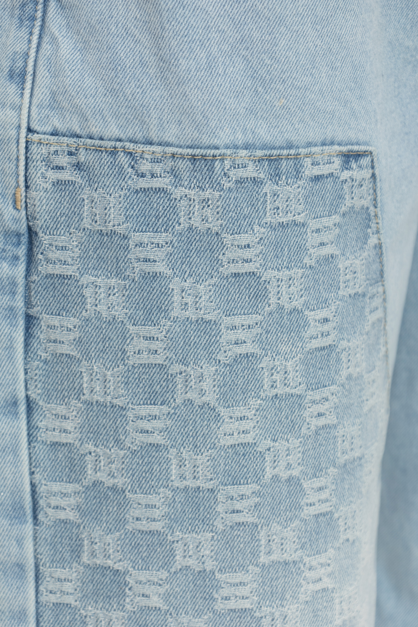 Misbhv Monogram-pattern Jeans In Blue