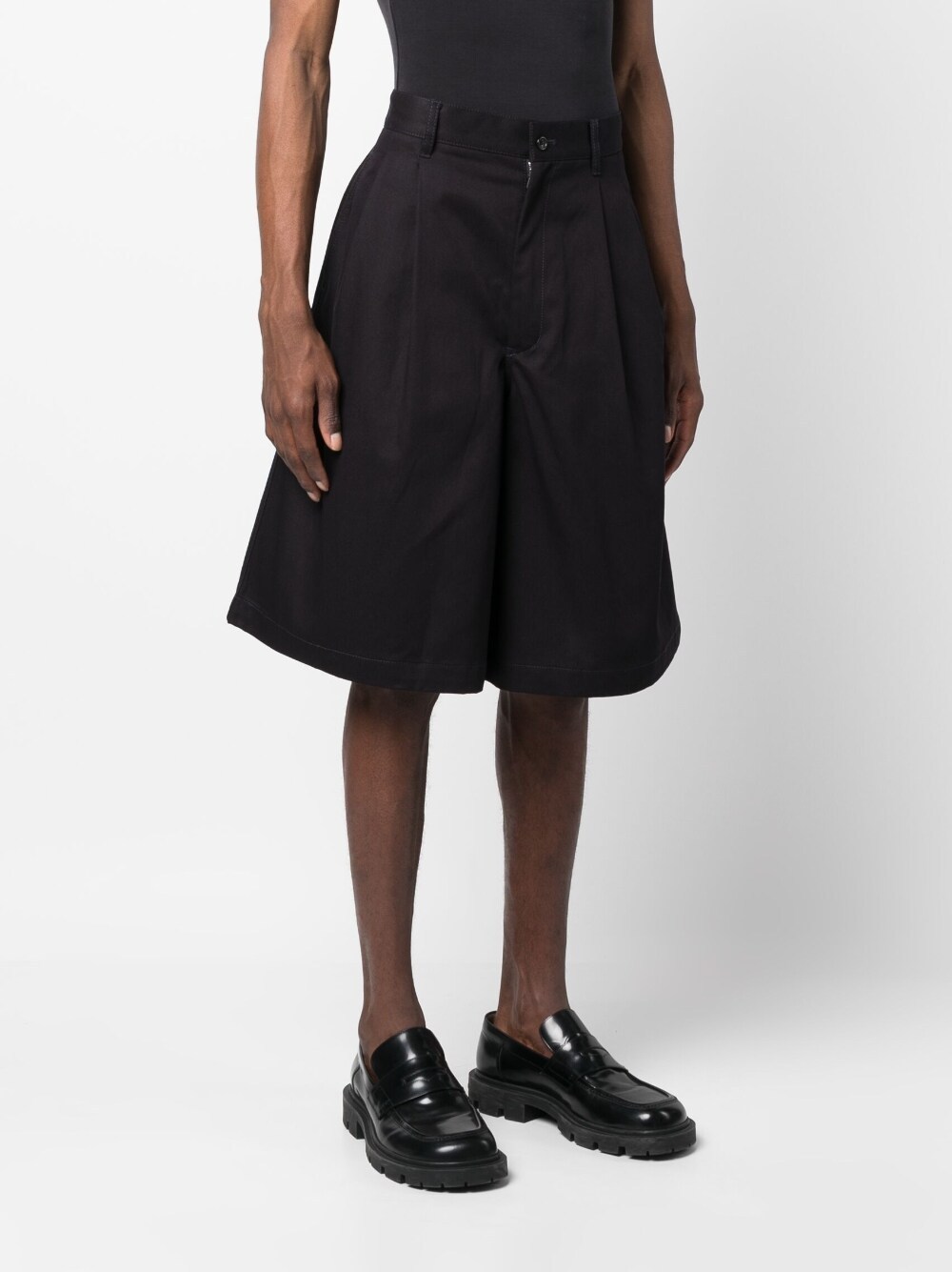 Comme Des Garçons Waist Belt Shorts In Black