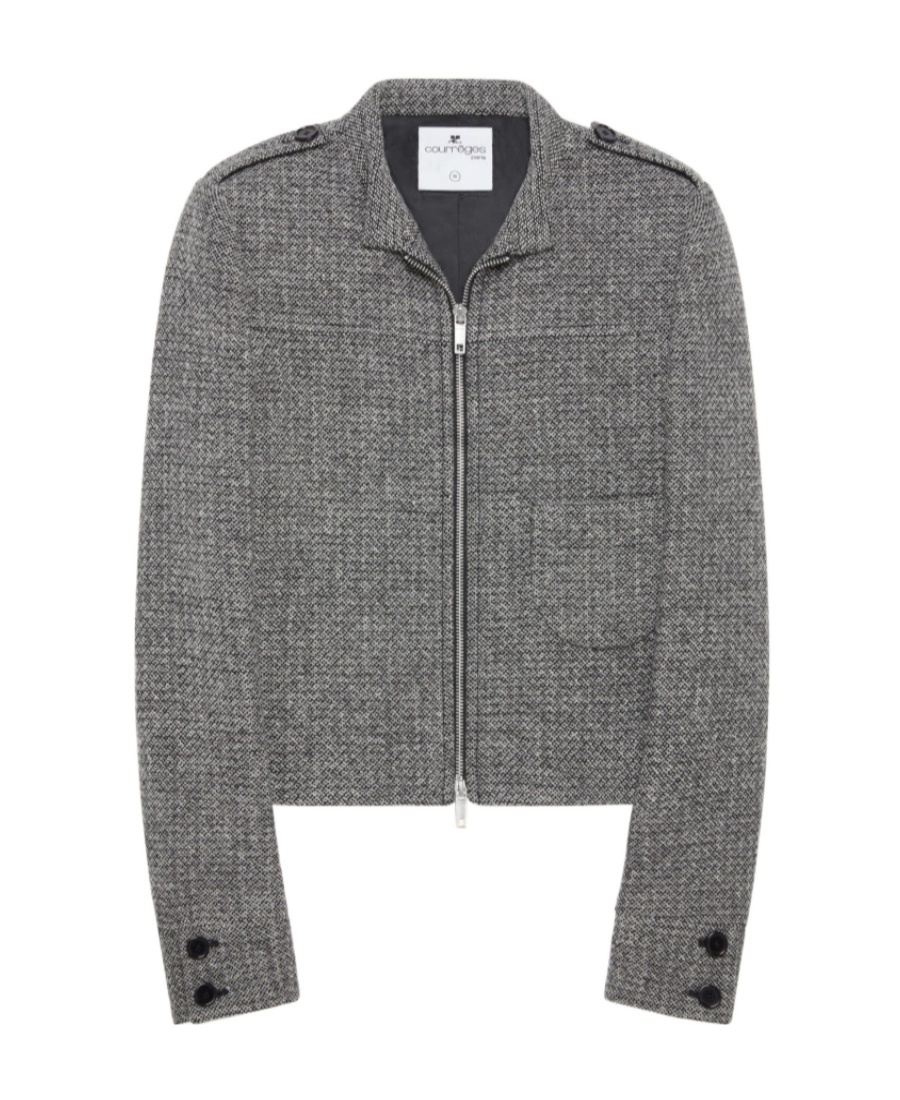 Courrèges Long-sleeved Casual Jacket In Gray