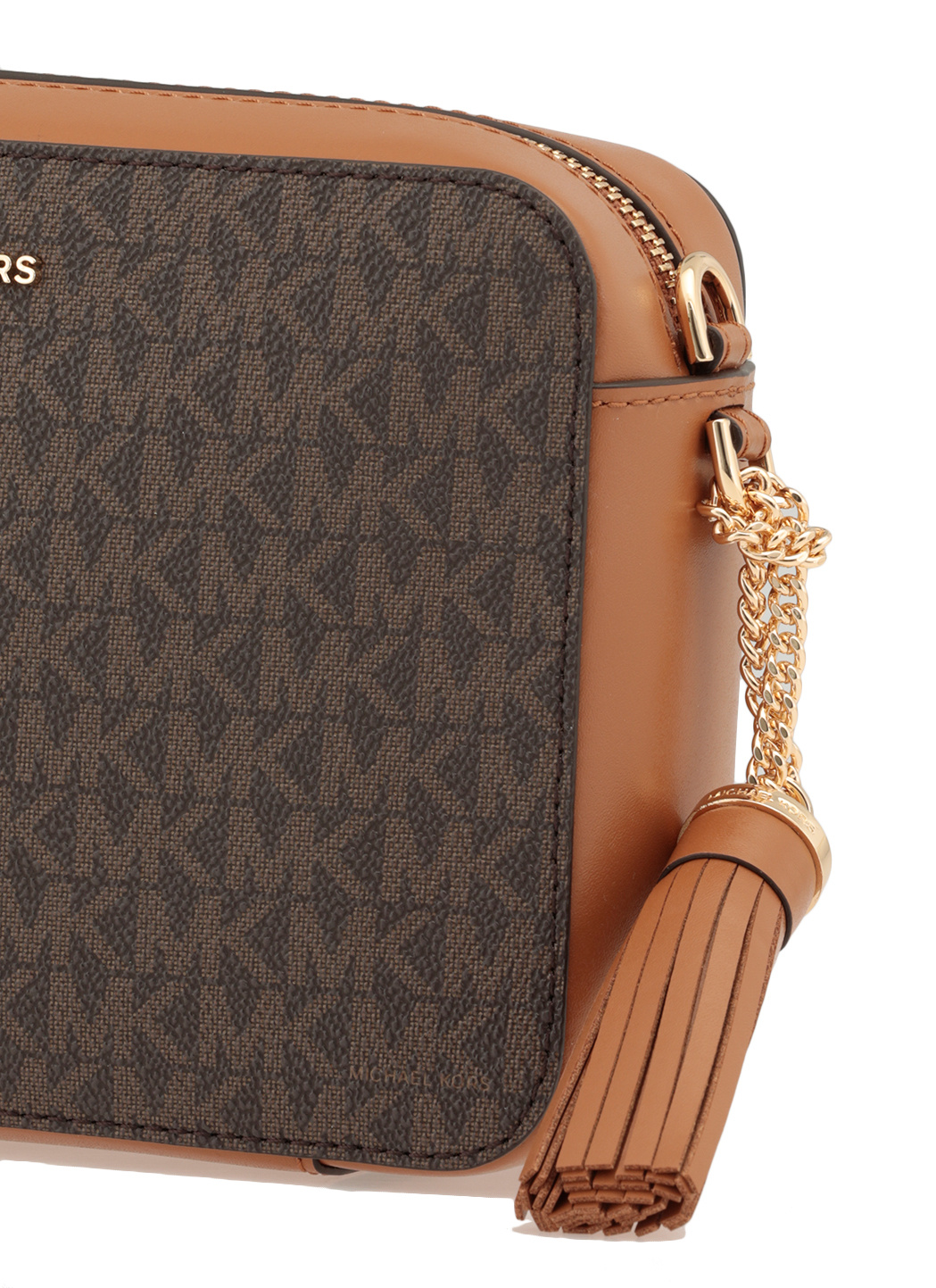 Michael Michael Kors Ginny Monogram Print Cross-body Bag In Black
