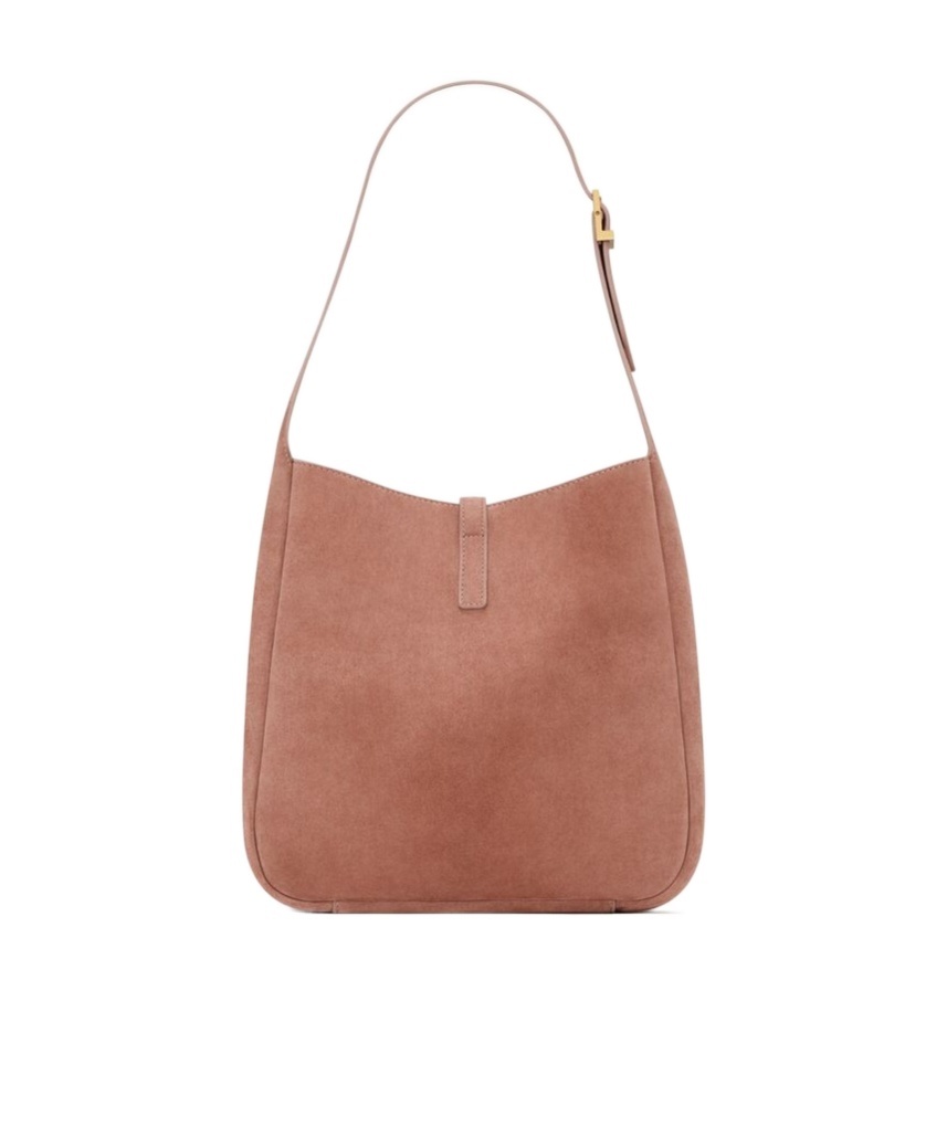 Saint Laurent Le 5 À 7 Supple Small In Suede In Brown
