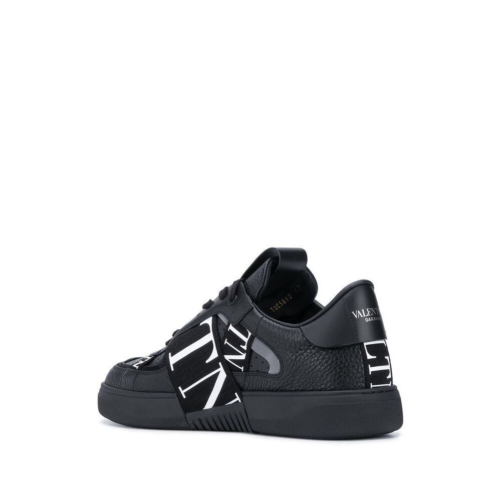 Valentino Garavani Vltn Ribbon Sneakers In Black