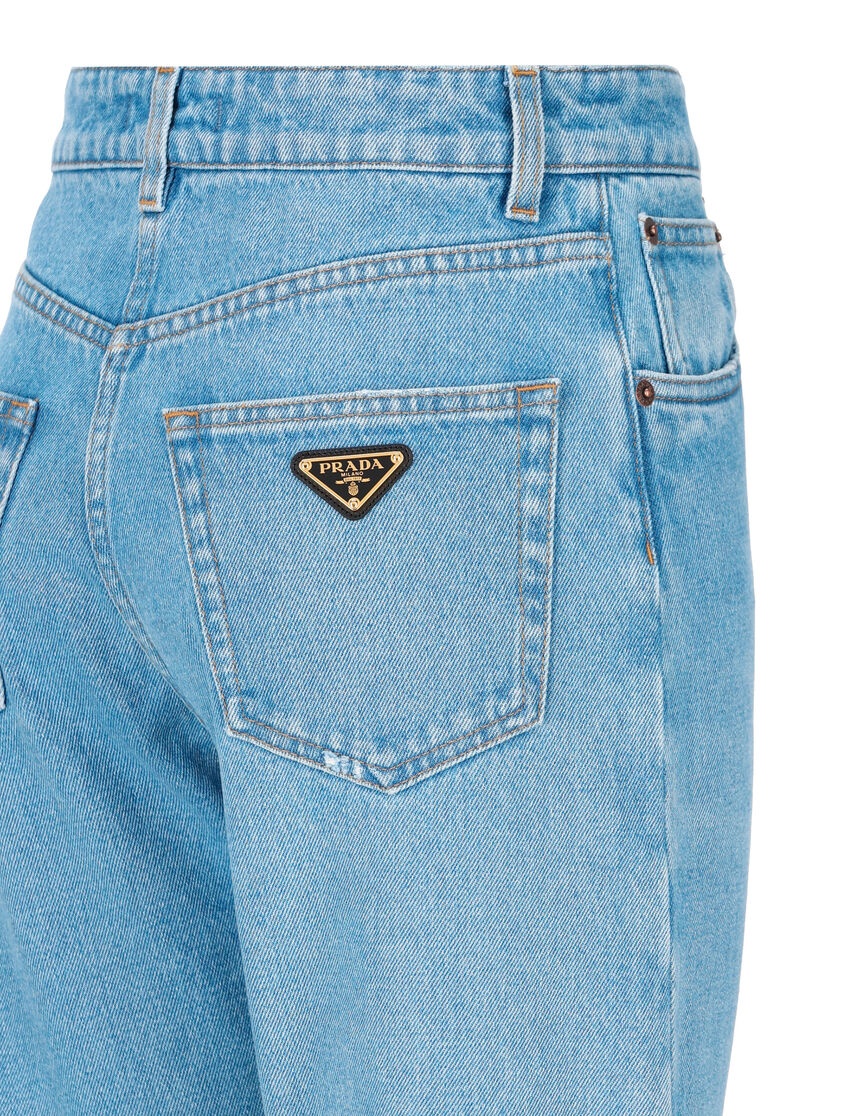 PRADA PRADA LOGO PLAQUE STRAIGHT LEG JEANS