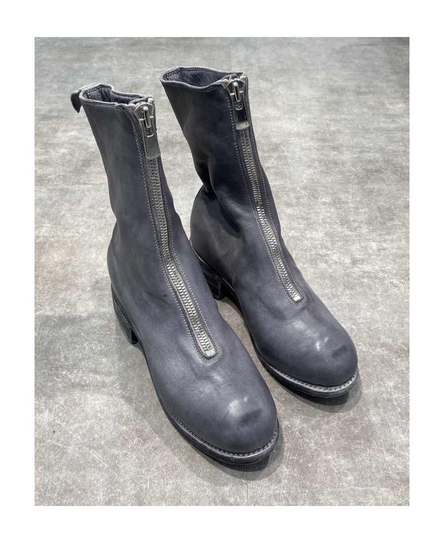 Guidi Front Zipper Boot In Gray