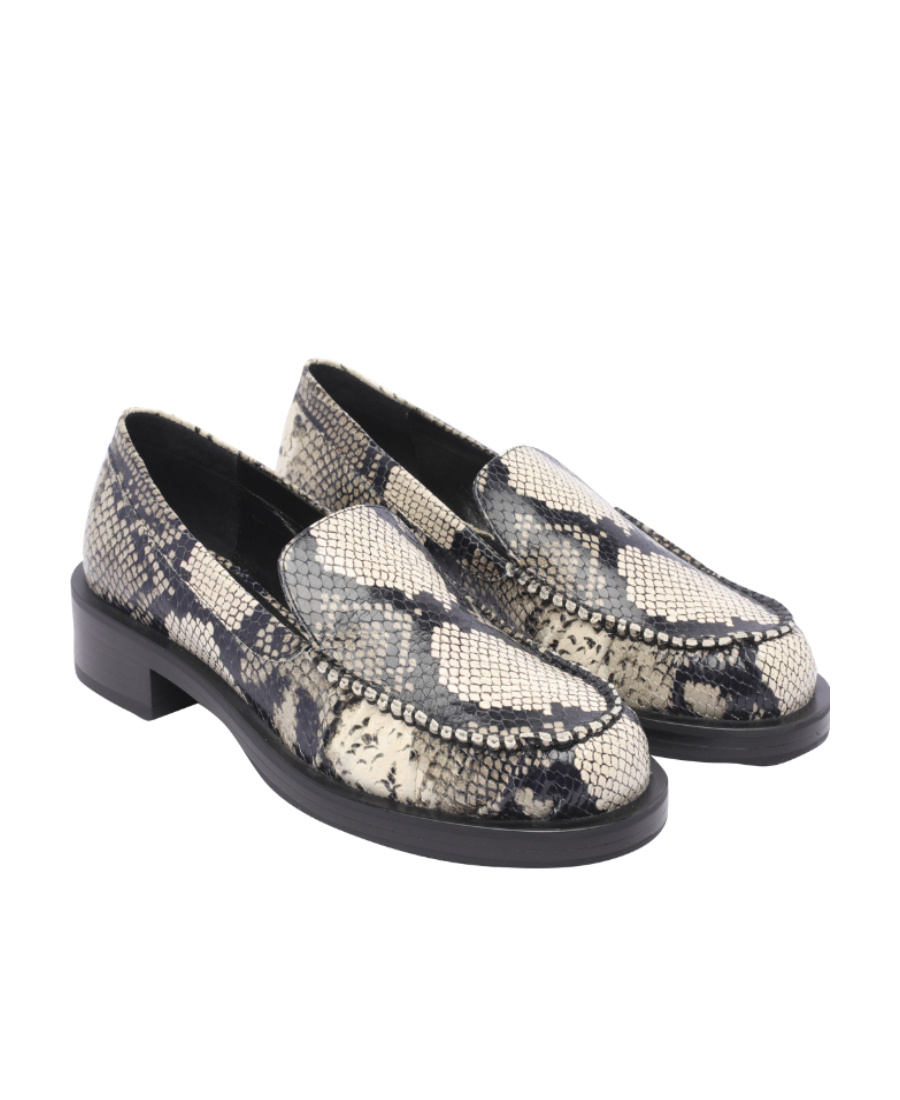 Stuart Weitzman Snakeskin-effect Leather Loafers In Animal Print