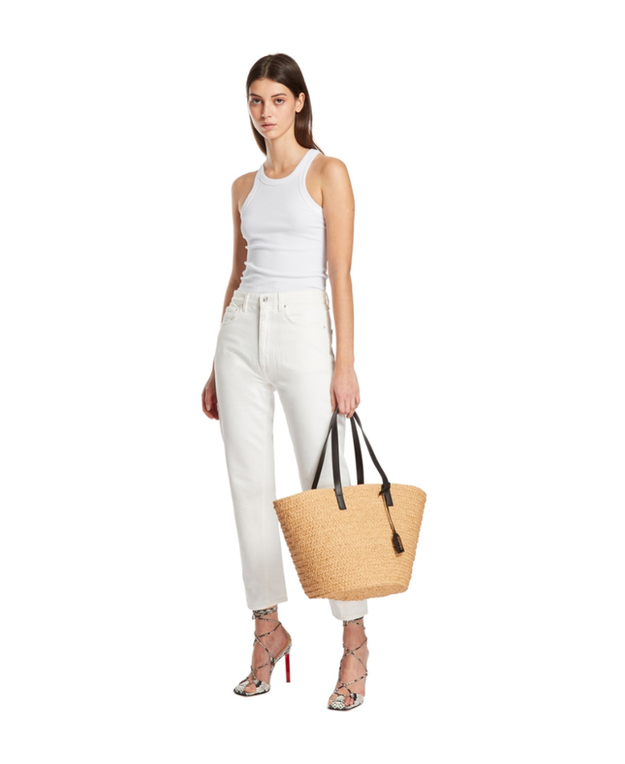 Totême Espera Ribbed Stretch Cotton-blend Top In White