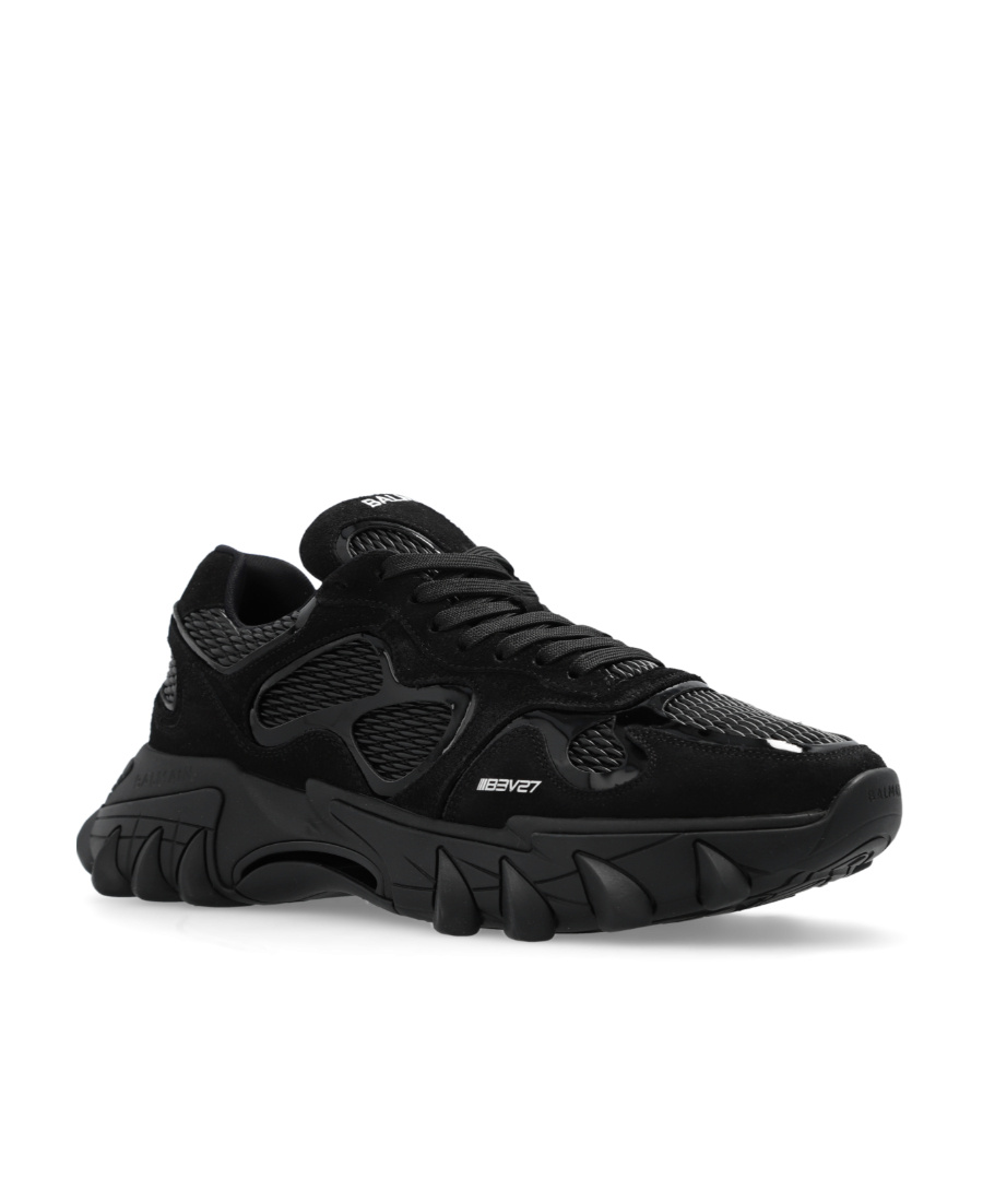 Shop Balmain B-east Trainers In Leather, Suede And Mesh In Black