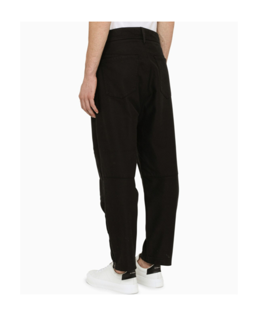 Stone Island Cropped Tailored Trousers In Black