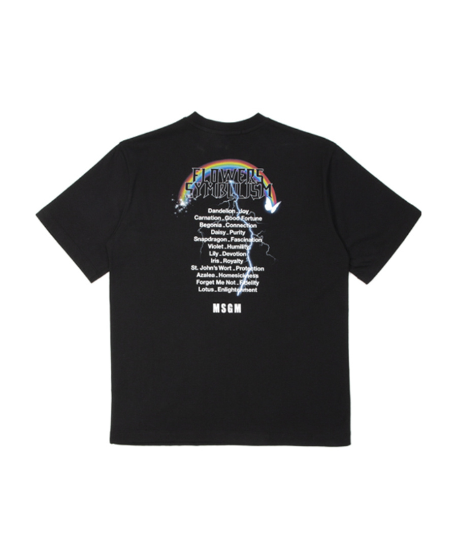 Msgm Printed Short-sleeved T-shirt In Black