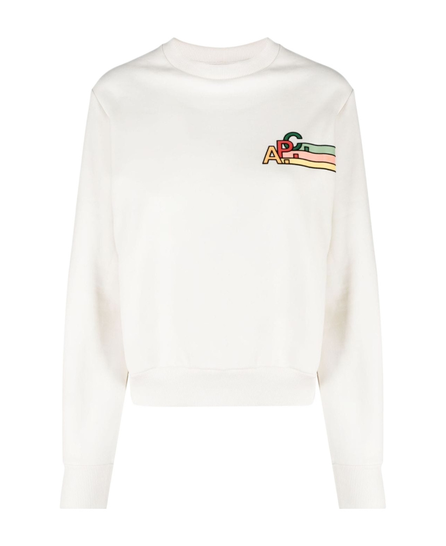 Apc Logo Printed Sweater In White