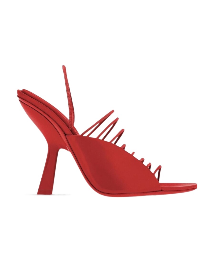 Ferragamo Ladies Red Leather Altaire Ultra Fine Strap Sandals In Multi