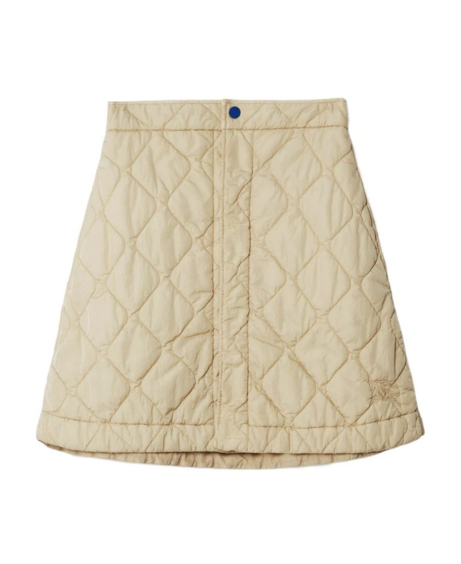 Shop Burberry Diamond-quilted Miniskirt In Nude