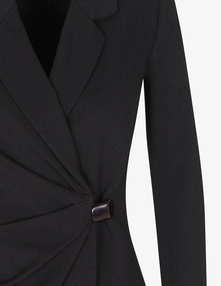 Emporio Armani Asymmetric Button Blazer In Black