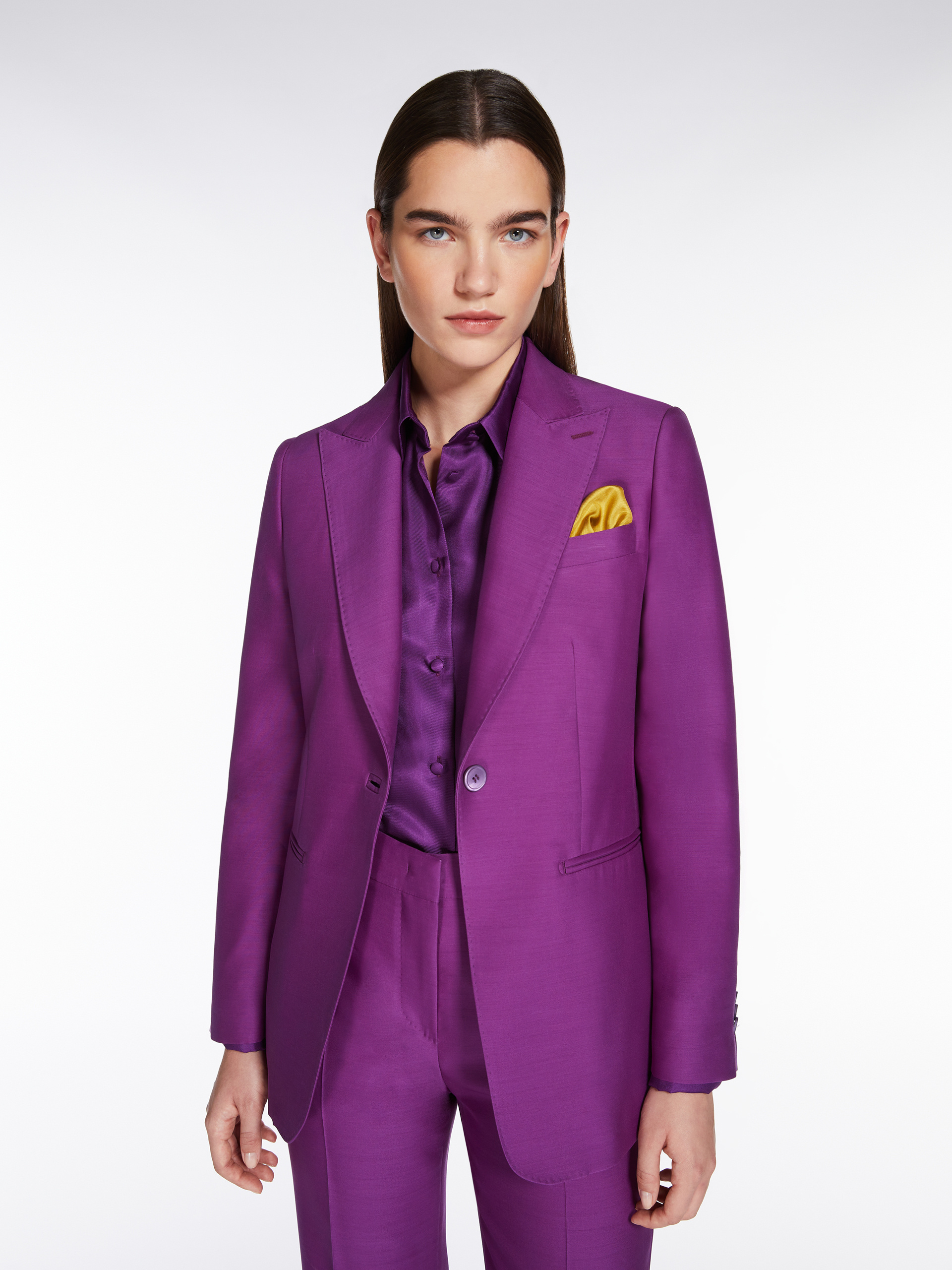 Max Mara Single-breasted Suit Jacket In Purple
