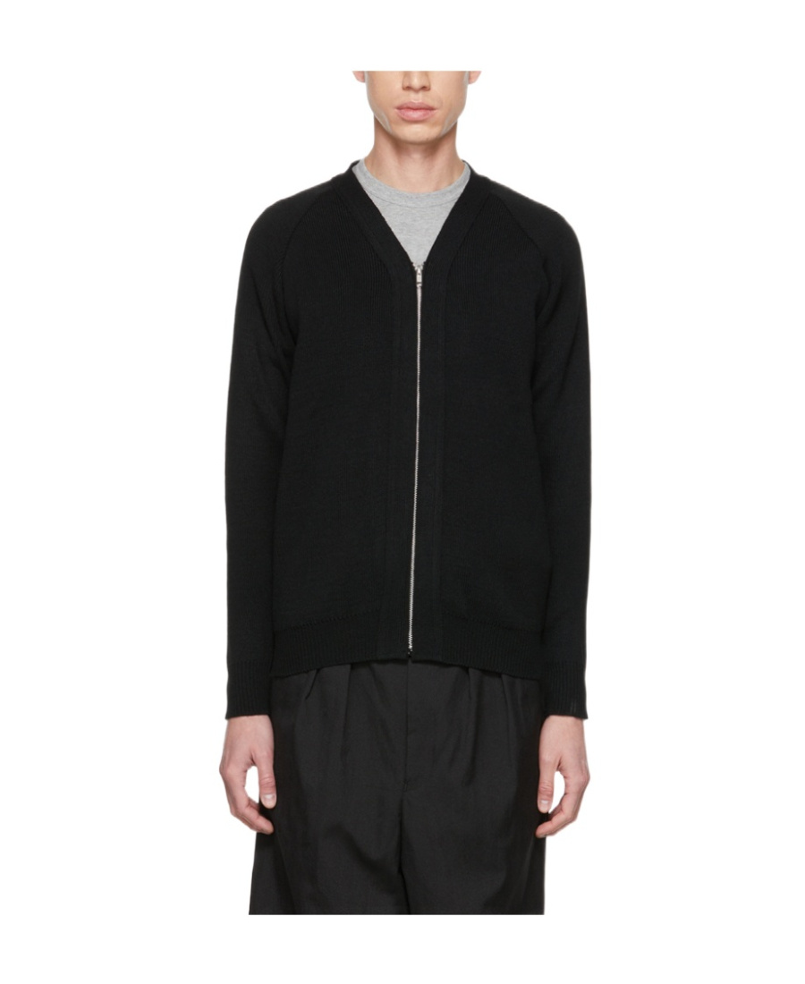 Comme Des Garçons V-neck Knitted Cardigan In Black