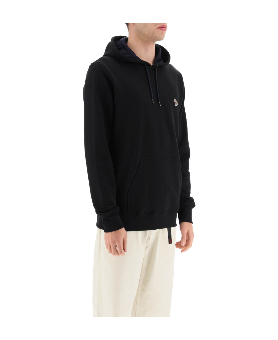 Ps By Paul Smith Zebra-patch Pullover Hoodie In Black