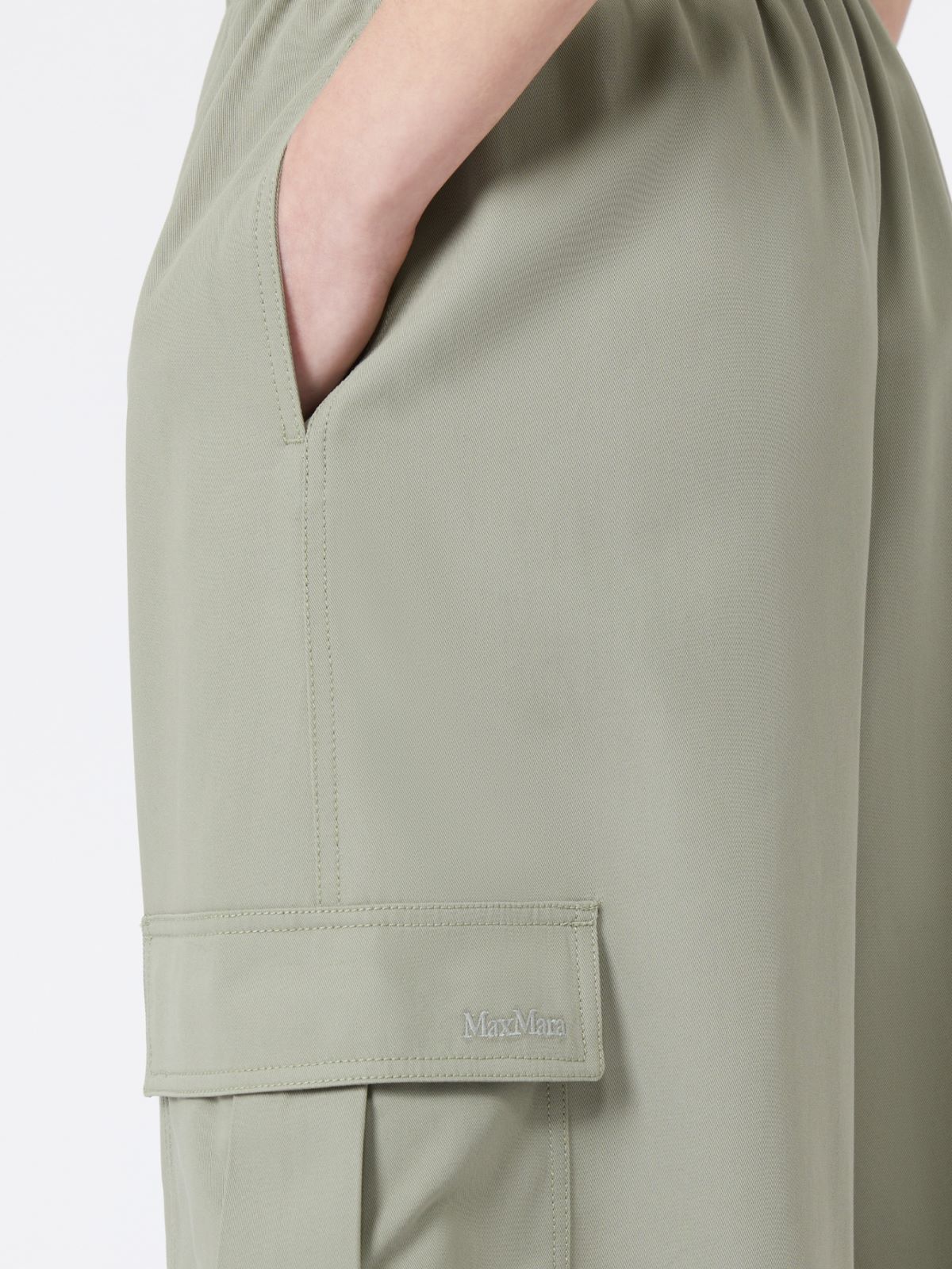 Max Mara Cotton Canvas Baggy Trousers In Green