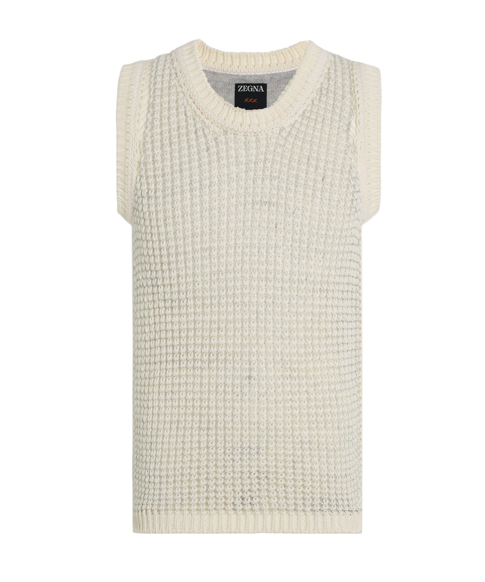 Zegna Gilet Sans Manches En Coton Et Lin Blanc In Neutral