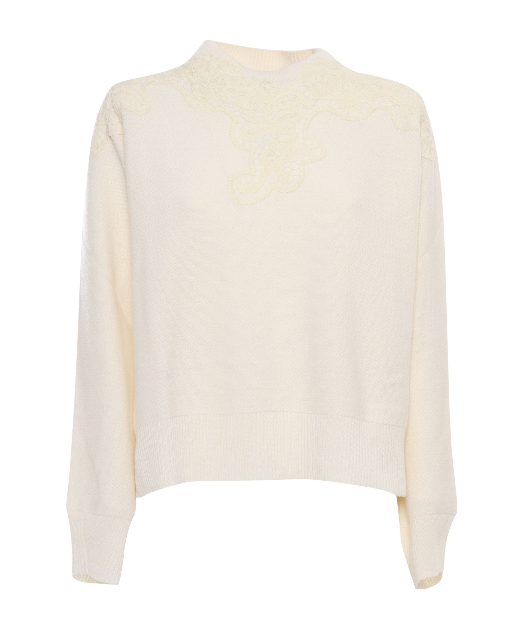 Ermanno Scervino Lace Decorative Sweater In White