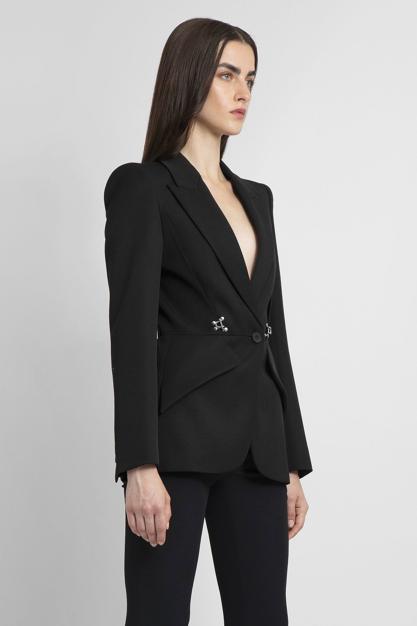 Alexander Mcqueen Hardware-detail Blazer In Black