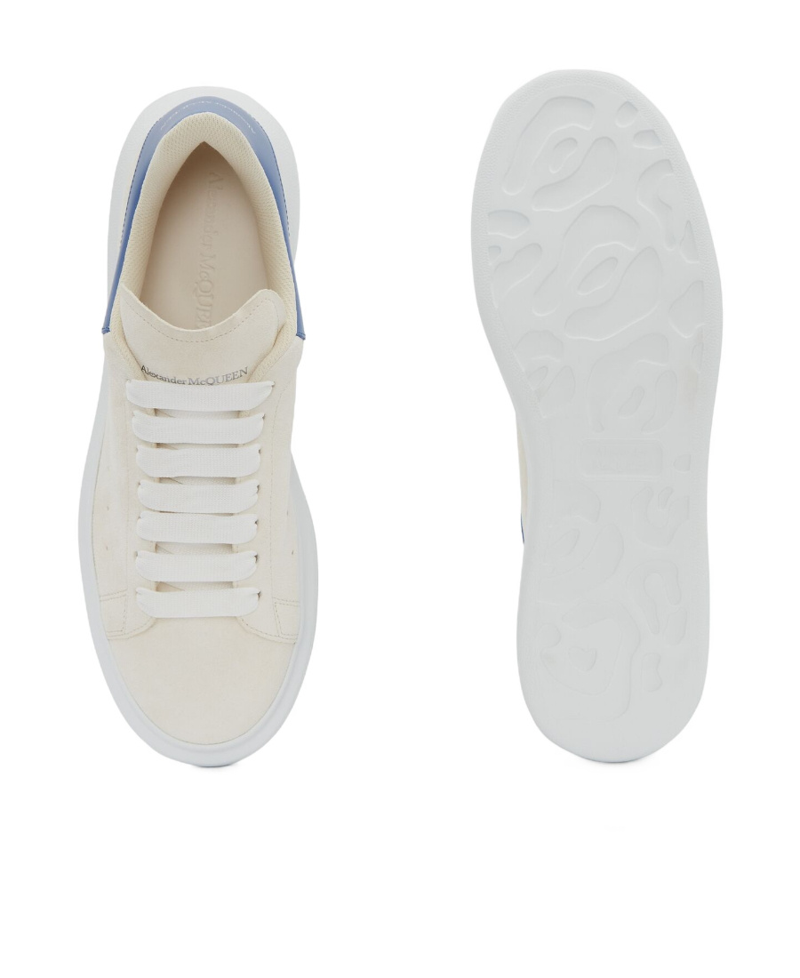 Alexander Mcqueen Oversized Suede Leather-trim Sneakers In White