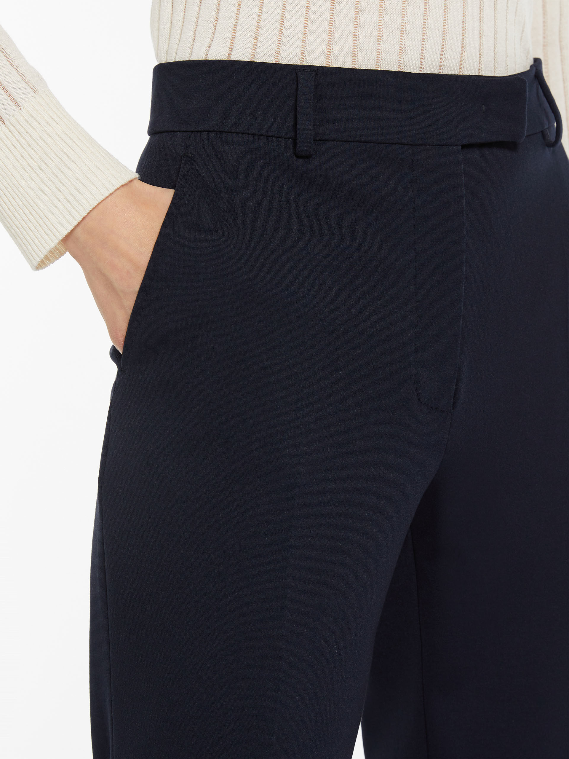 Max Mara High Belt Loop Casual Pants In Black