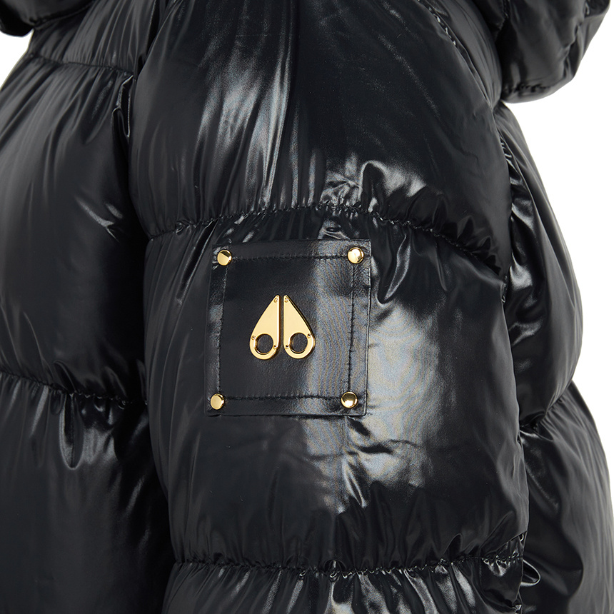 Moose Knuckles Long-sleeved Down Jacket In Black