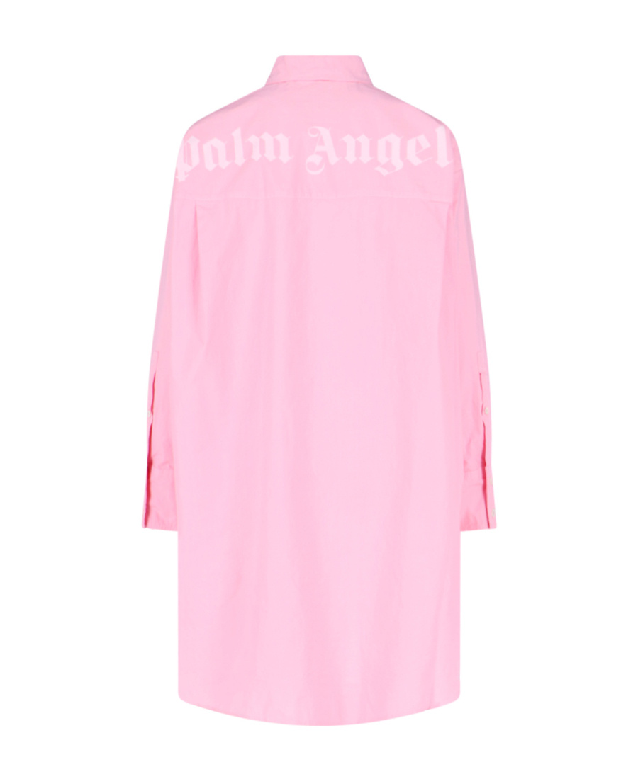 Palm Angels Overlogo Shirt Dress In Pink