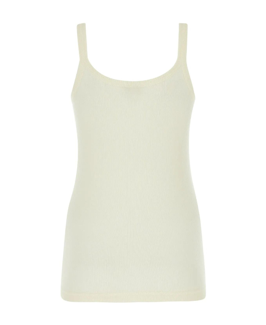 Bottega Veneta Ribbed Wool Sleeveless Top In White