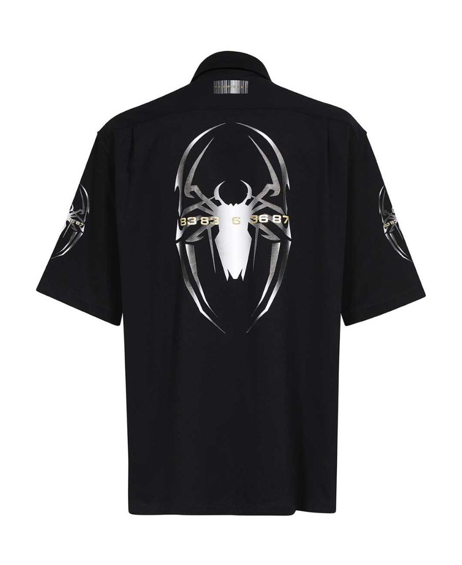 Shop Vtmnts Zippered Shirt In Black
