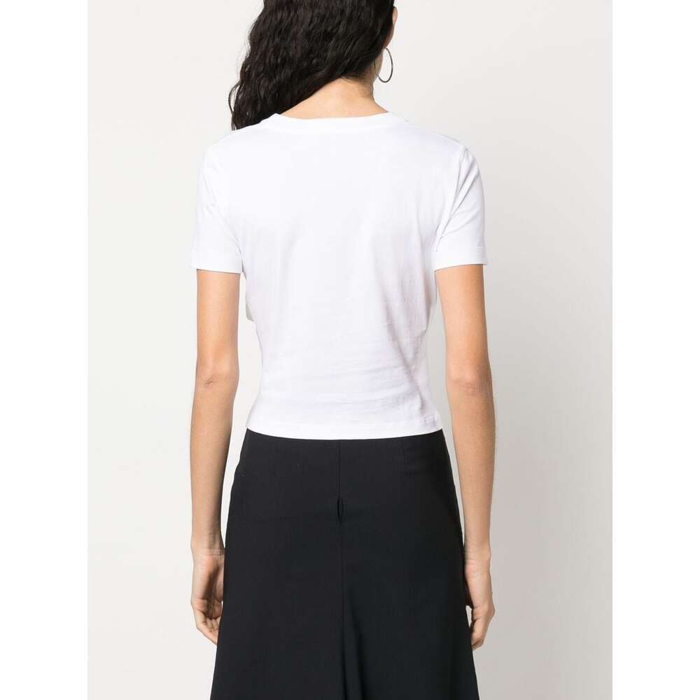 Moschino Heart-appliqué Draped T-shirt In White