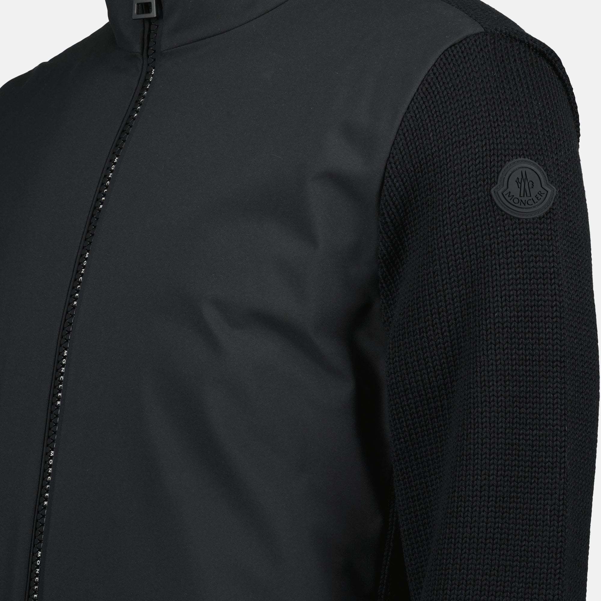 Moncler Matt Effect Cardigan Sweaters And Cardigans Black In Black