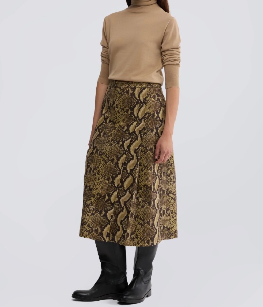 Aspesi Cotton Canvas Pencil Skirt In Brown