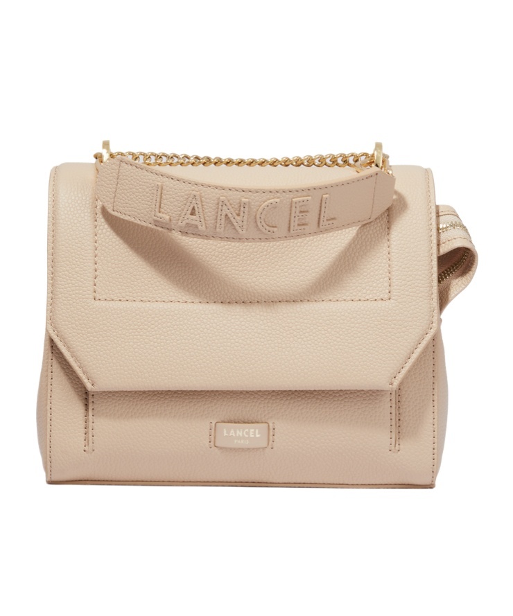 Lancel Ninon Leather Shoulder Bag In Nude