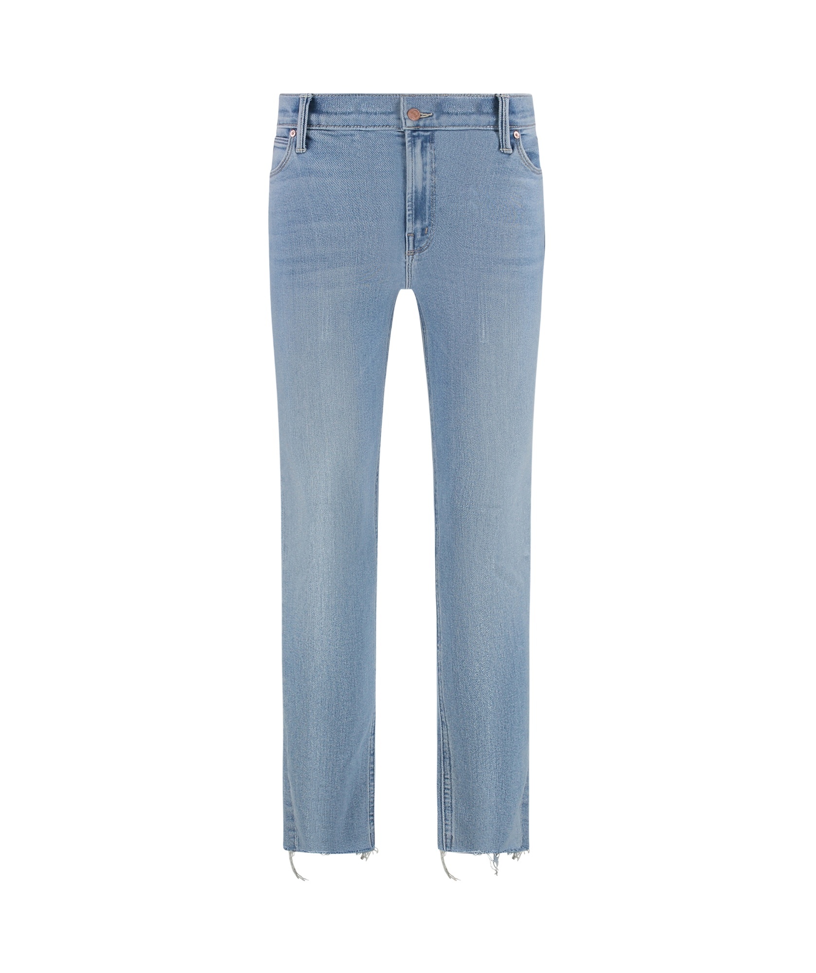 Mother Dazzler Ankle Fray Straight Leg Jeans In Blue